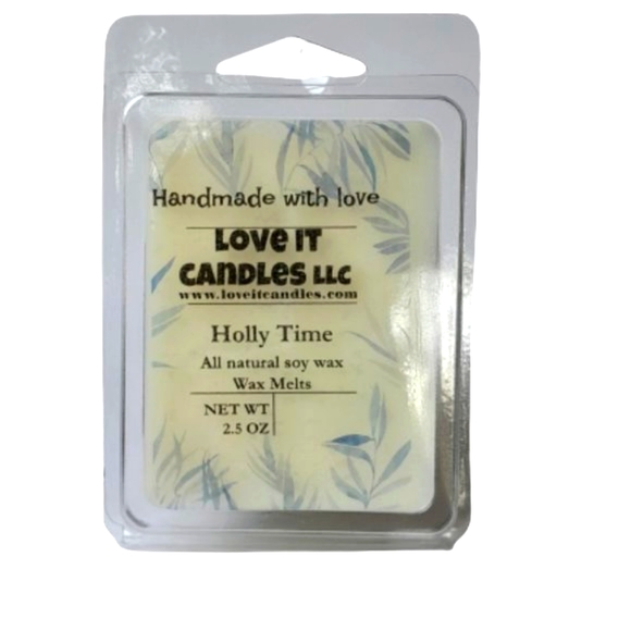 Christmas Scented Soy Wax Melts Holly Time Heart Shape 2.5oz - Picture 2 of 4